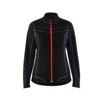 FLEECETRÖJA 49241010 SVART/RÖ XXL