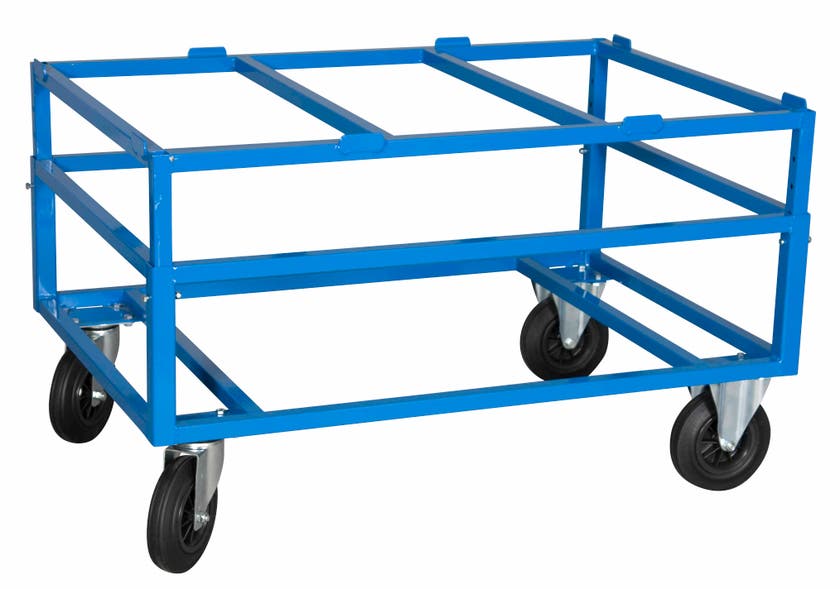 Pallvagn,ställbar 650,700,750,800 blålackerad