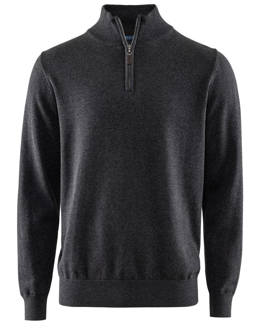 BROCKTON COTTON HALFZIP DGREY S