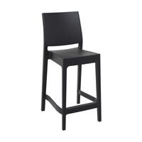 Maya bar 75, stapelbar barstol , svart plast