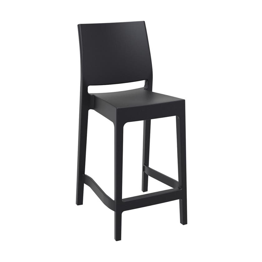 Maya bar 75, stapelbar barstol , svart plast