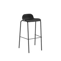 Manacor, stapelbar barstol, svart sits, svart stativ