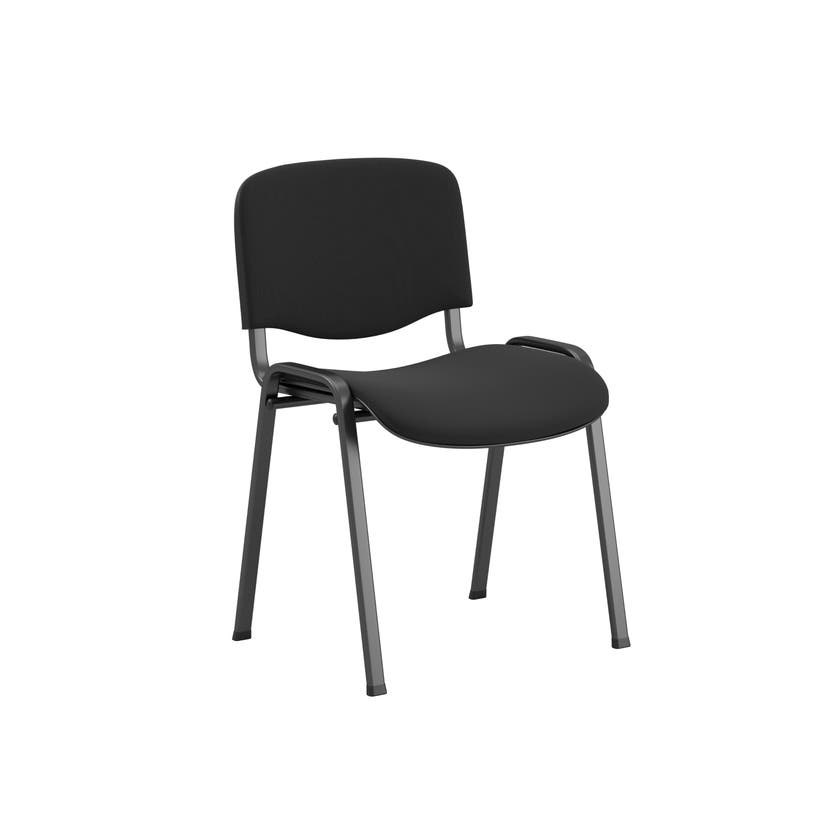 Sofie, stapelbar stol, svart t yg, svart stativ