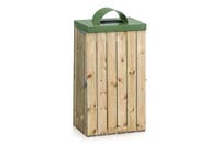 Säckhållare 125 l träpanel med inkasthål