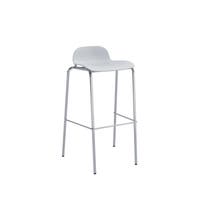 Manacor, stapelbar barstol, vit sits, kromat stativ