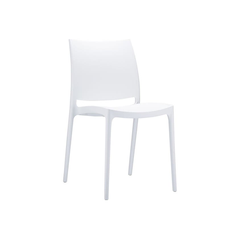 Maya, stapelbar stol, vit plast
