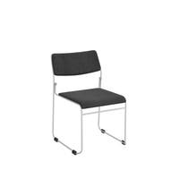 Nice, stapelbar stol, svart sits kromat stativ