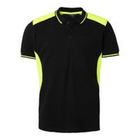 213 POLO SVART/FLUORESANT GUL M