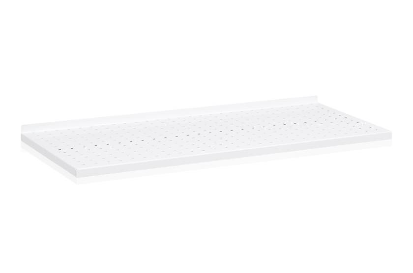 Plåthyllplan perforerad 900x400mm vit