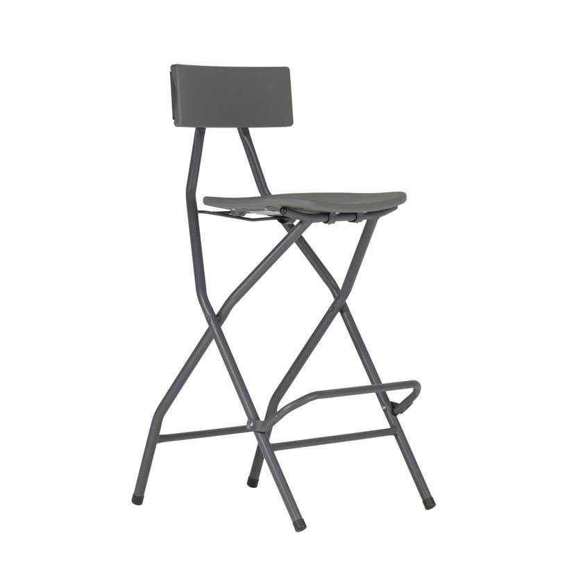 Alvar stool, zown new classic, fällbar stol, mörkgrå sits, m