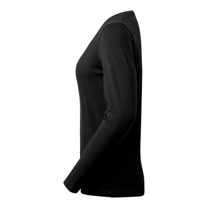T-SHIRT LILY DAM RN LS SVART STORLEK XL