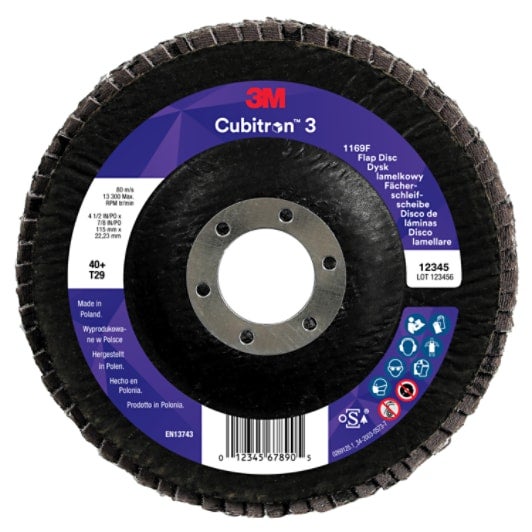 Cubitron 3 lamellrondell 1169F , 40+, T29-konisk, 115mm × 22