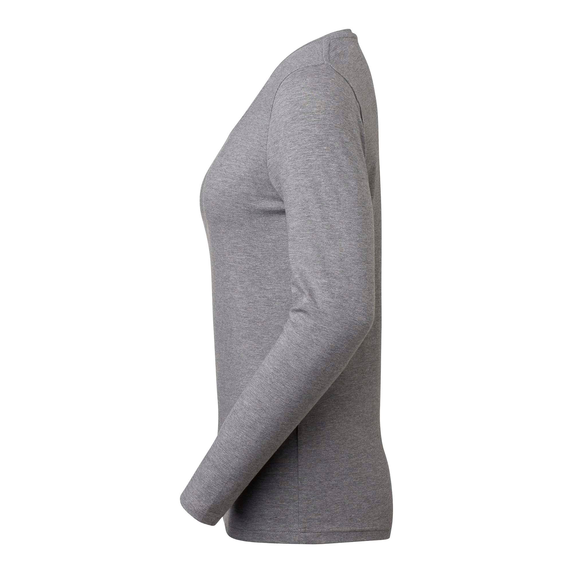 T-SHIRT LILY DAM RN LS M GRÅ STORLEK S