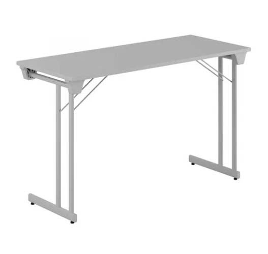 Kongress style, 120x50 cm, grå skiva, silvergrått stativ