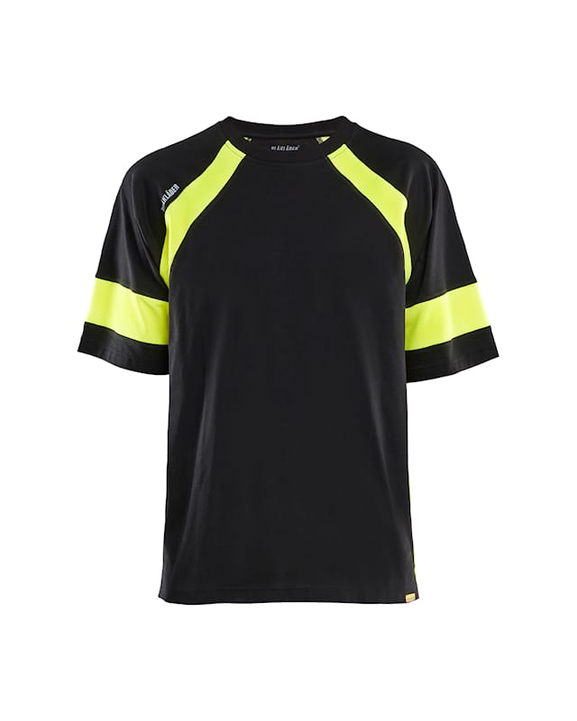 T-shirt short-sleeved Svart/Gu l 4XL