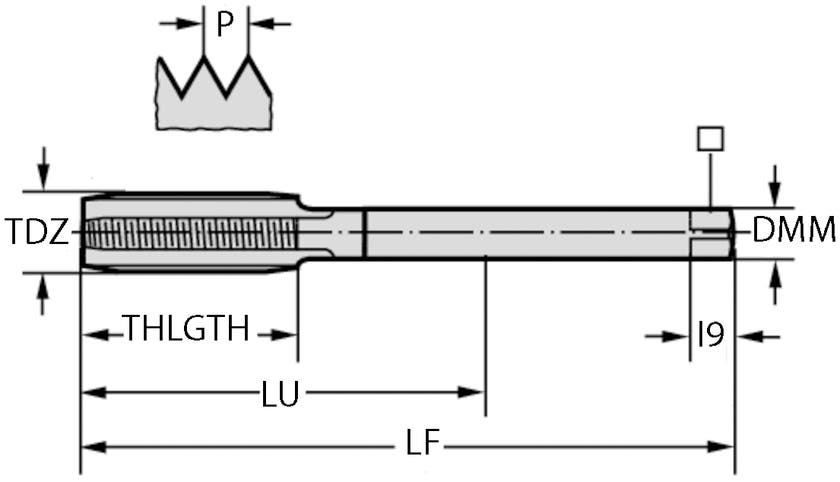 GÄNGTAPP E2036406-M12 M 12-6HX 110/23/9/4