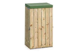 Säckhållare 125 L Träpanel med lock