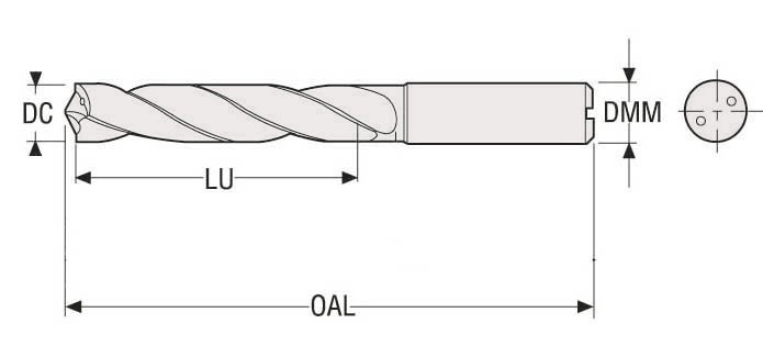 Borr 8xD inv.kyl Ø10,1 TiAlN BLDC208D101030SIK ISO P+K