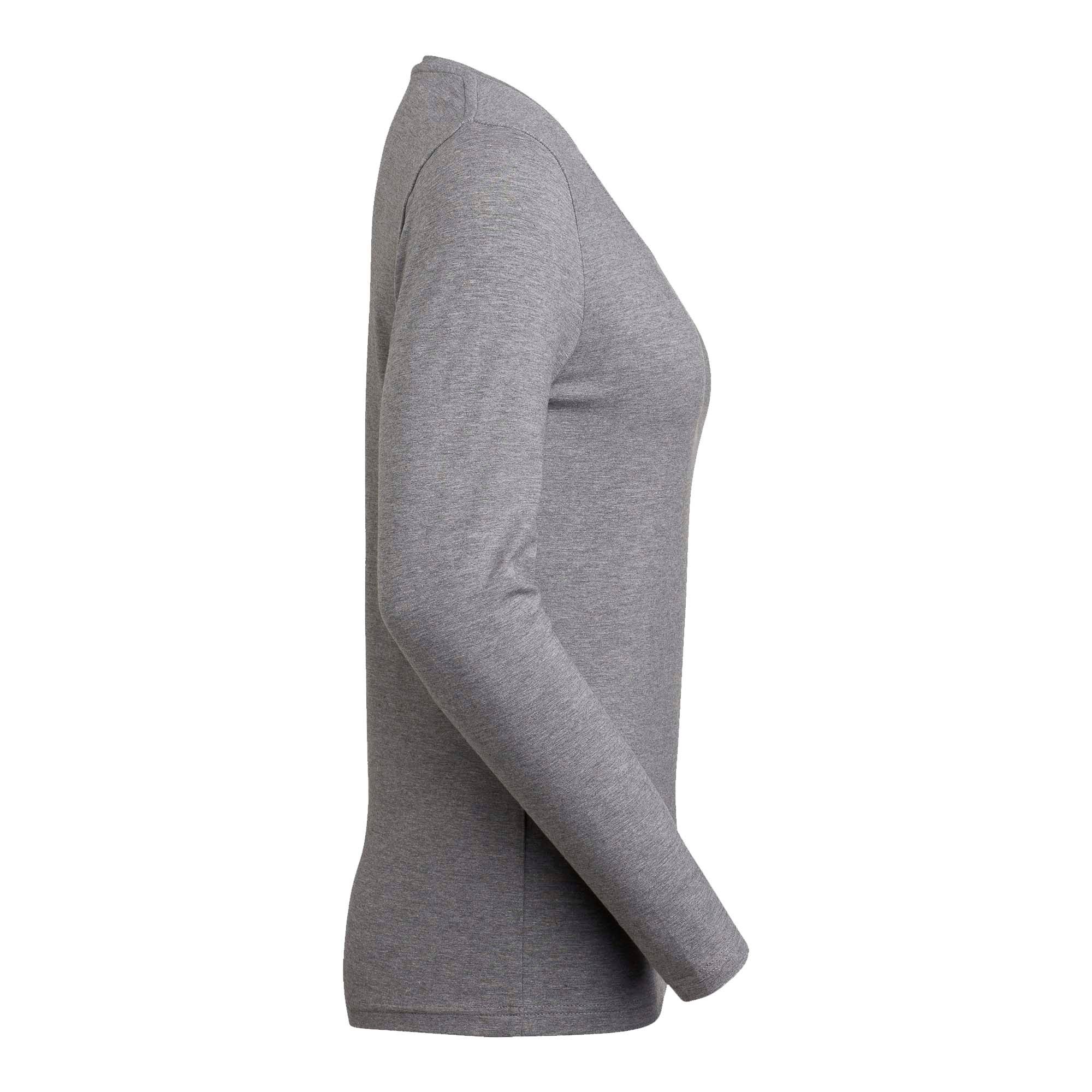 T-SHIRT LILY DAM RN LS M GRÅ STORLEK S