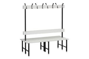 SITTBÄNK DUBBELSEKTION 1500 MM LJUSGRÅ LAMINAT