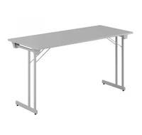 Kongress Style, 140x60cm, grå skiva, silvergrått stativ