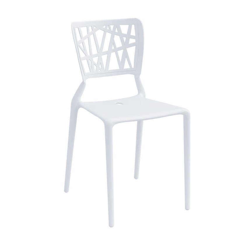 Inca, stapelbar stol, vit sits , vitt stativ