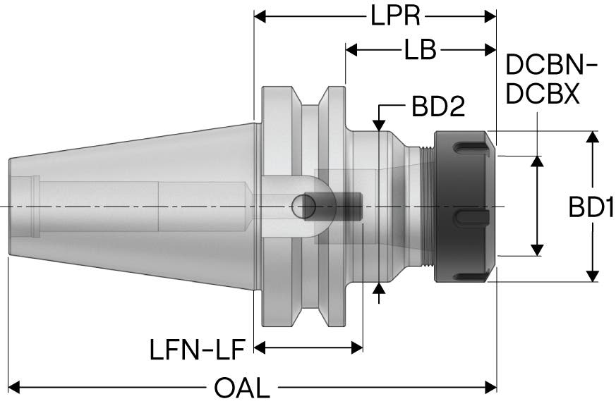 Hållare BT40AD-ER25-160