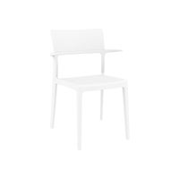 PLUS, STAPELBAR STOL MED ARMST ÖD, VIT PLAST