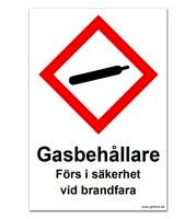 SKYLT "GASFLASKOR FÖRS I SÄKE" 200x300 PLAST