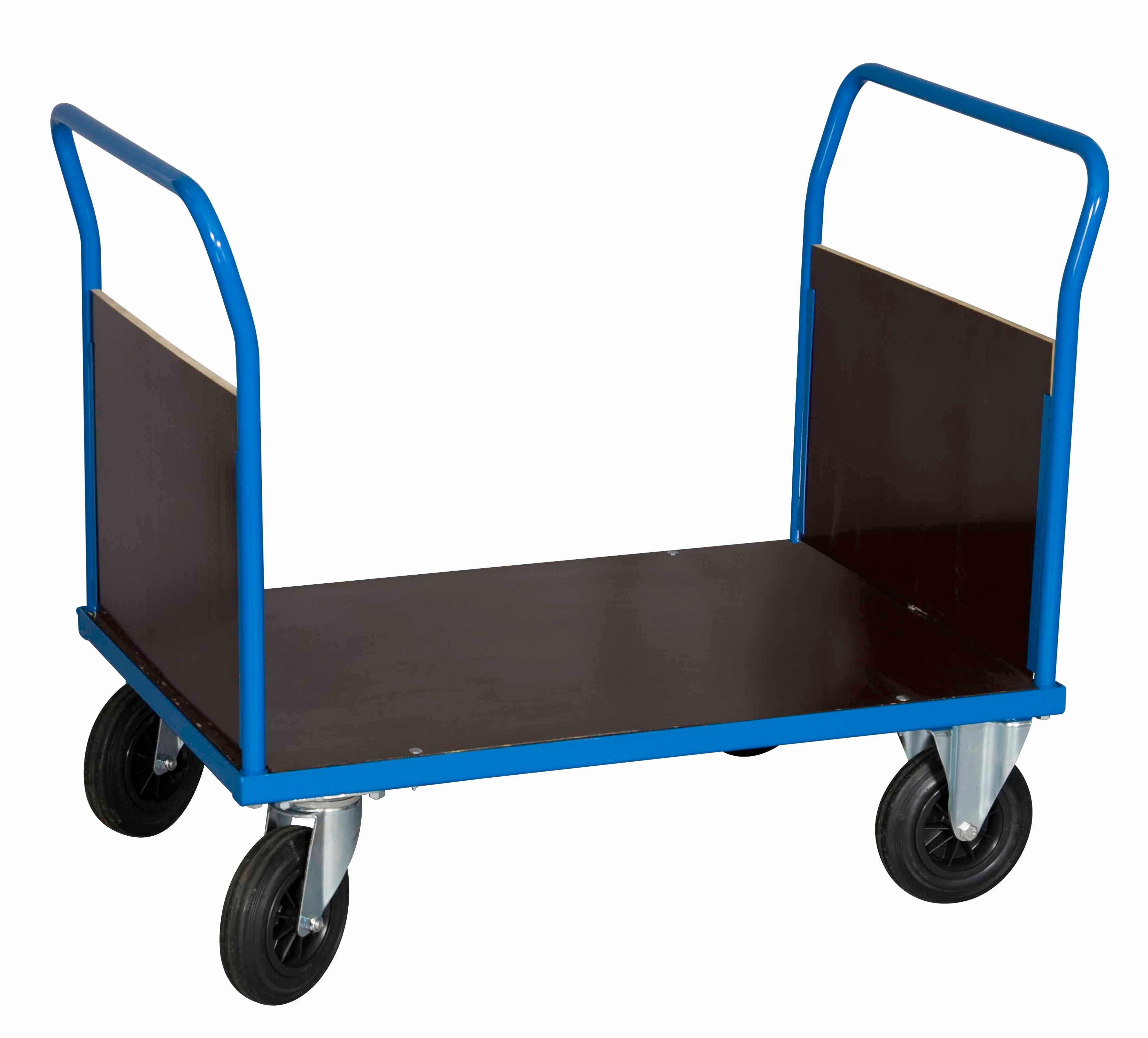 PLATTFORMSVAGN, 700X1000 900 MM BLÅ LACKERAD