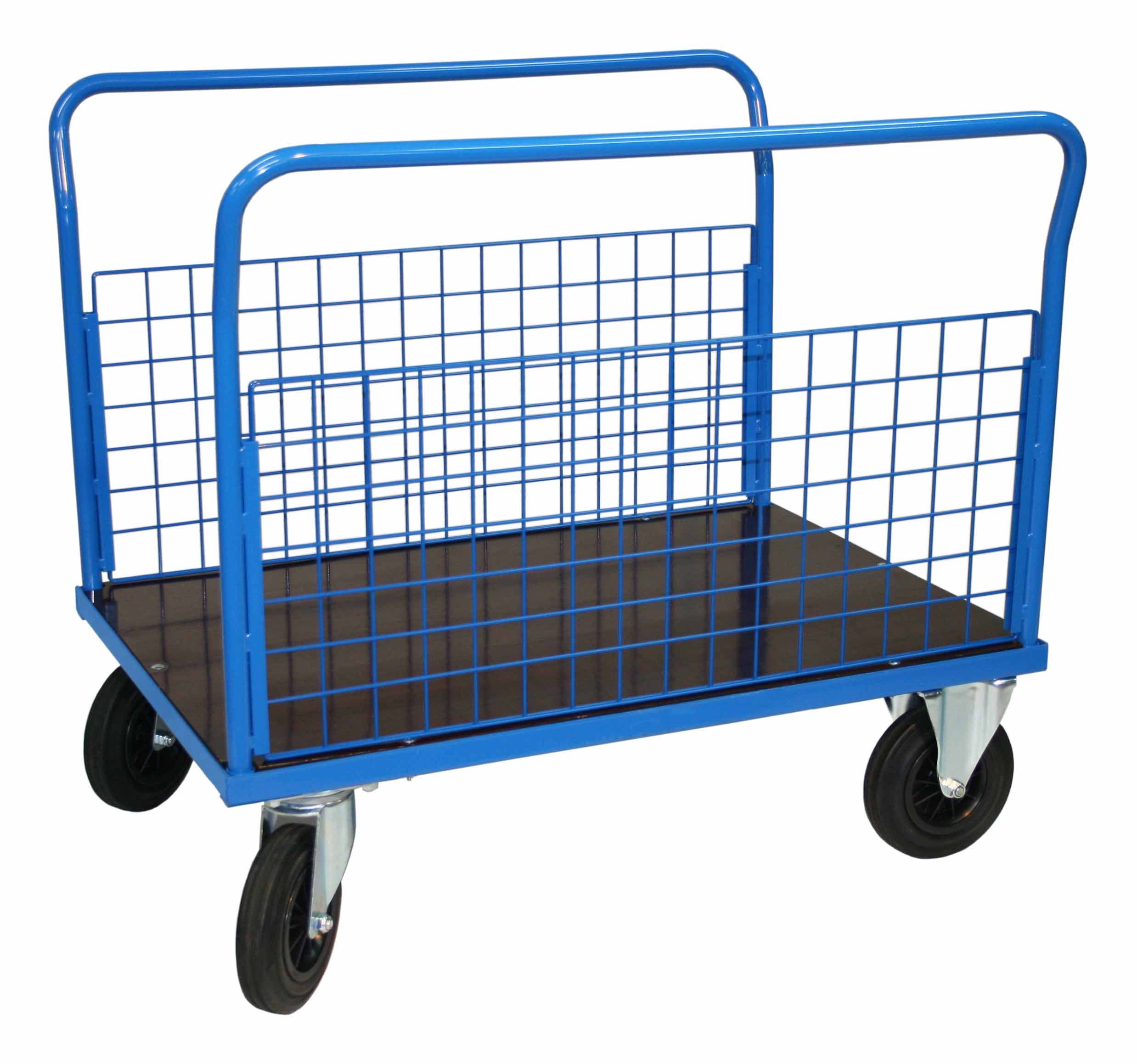 PLATTFORMSVAGN, 800X1200 900 MM BLÅ LACKERAD