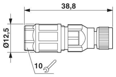 KONTAKT HONA RAK M8 3-POL SACC-M 8FS-3QO-0,5-M A-CODE