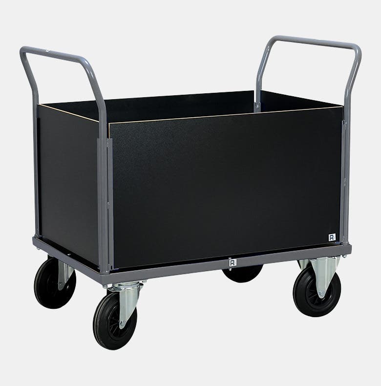 PLATTFORMSVAGN träsarg hög 100 0X700 MM Grå