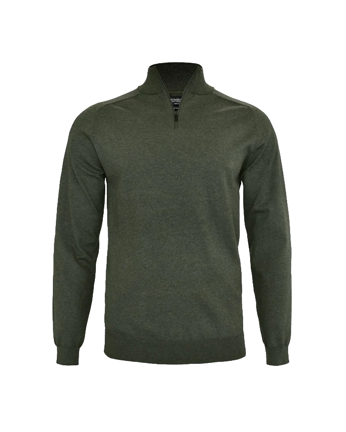 BRIGHTON 1/4-ZIP HERR OLIV MEL ANGE M