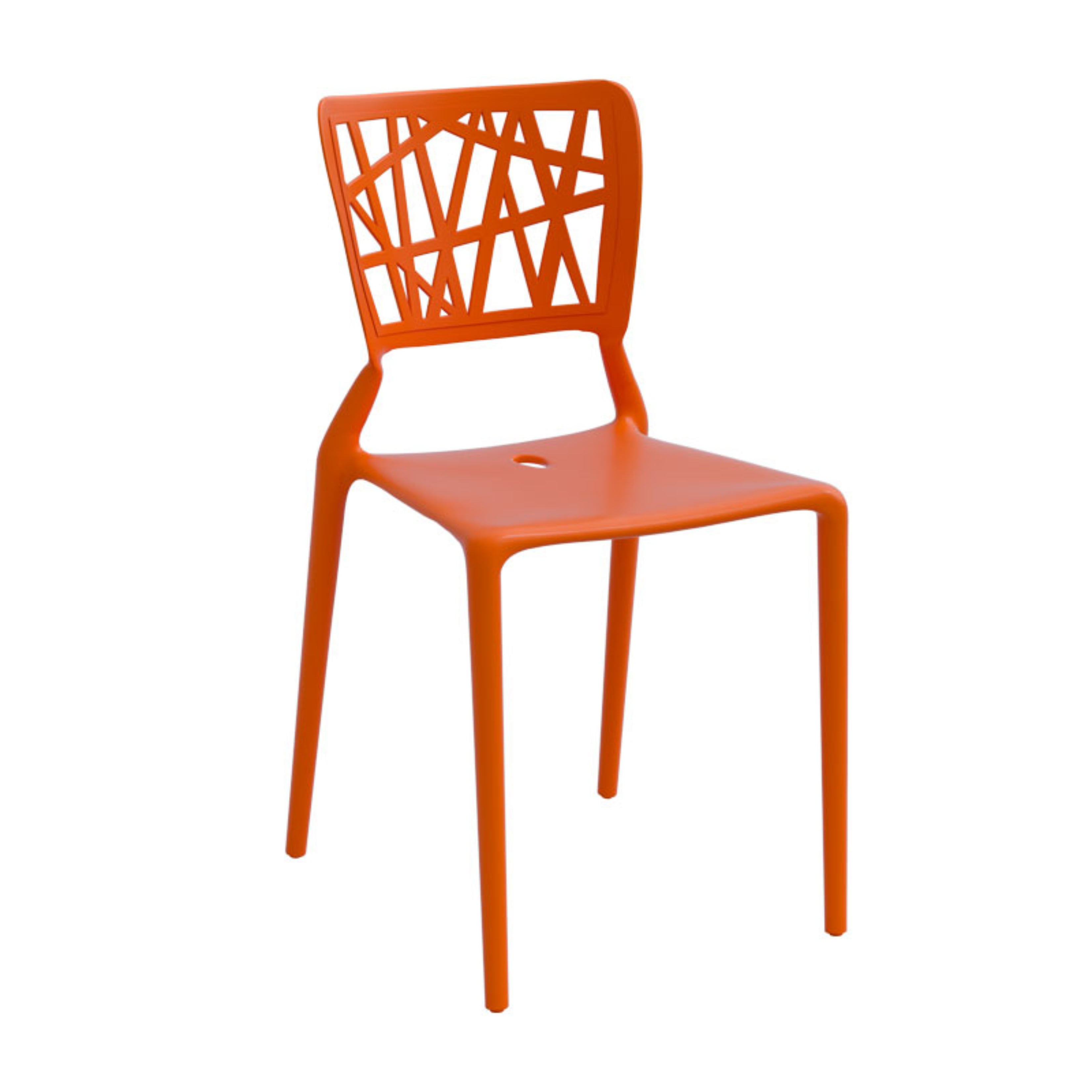 Inca, stapelbar stol, orange sits orange stativ