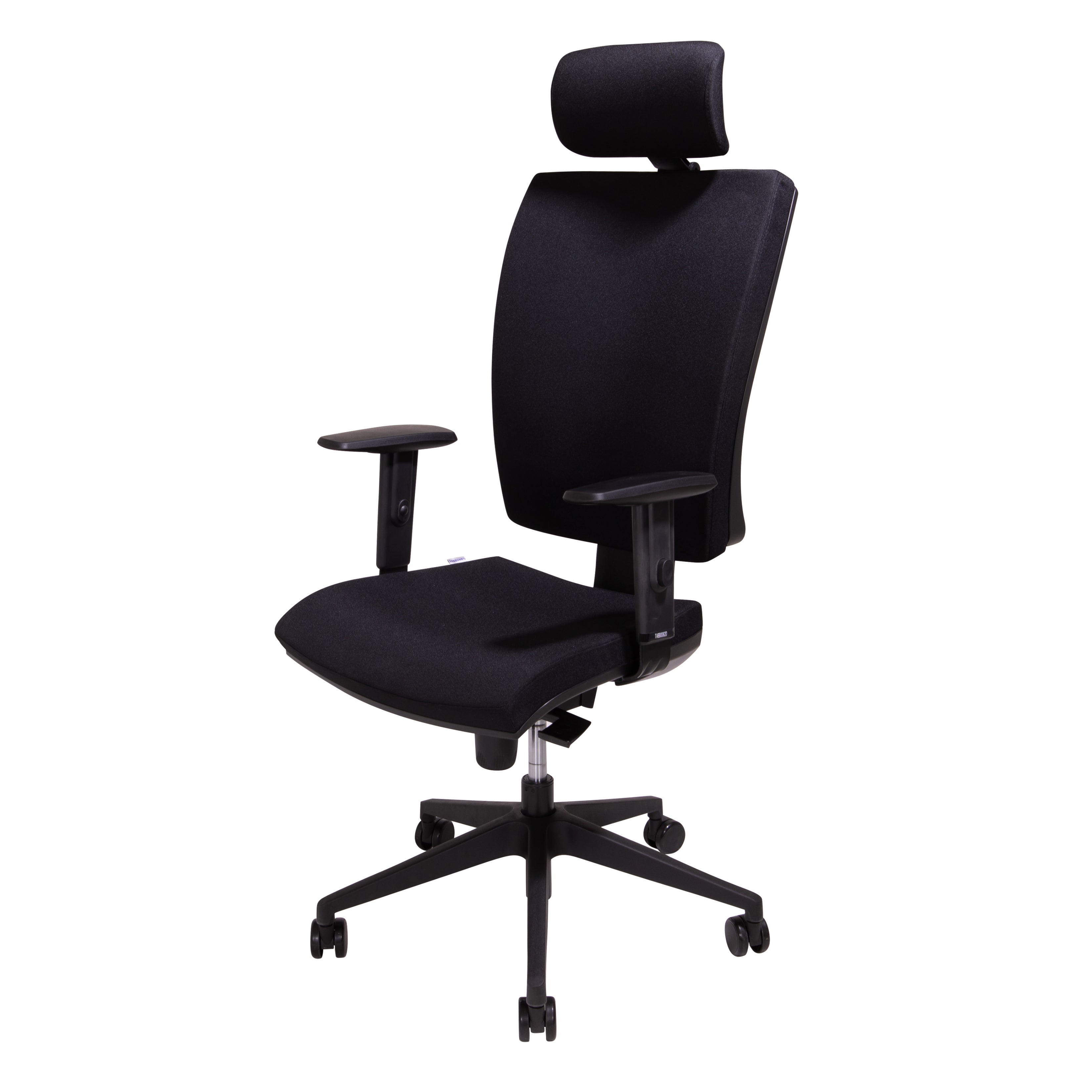 MONTPELLIER, KONTORSSTOL, SVAR T TYG, SVART UNDERREDE, NACKST