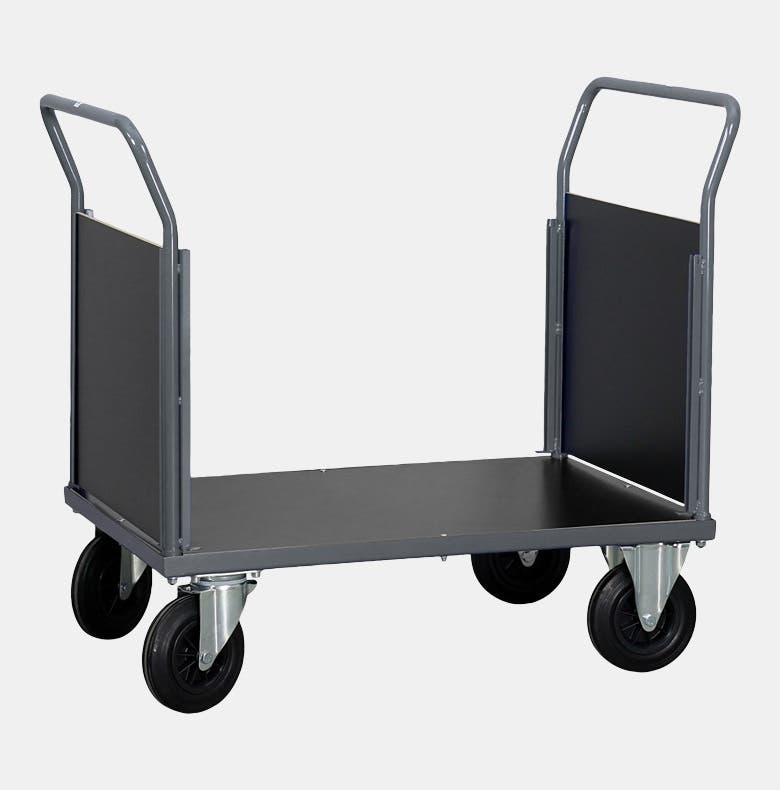 PLATTFORMSVAGN dubbel täckski va 1000X700 MM Grå