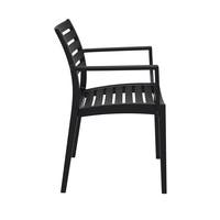 Artemis stapelbar stol med arm stöd, svart
