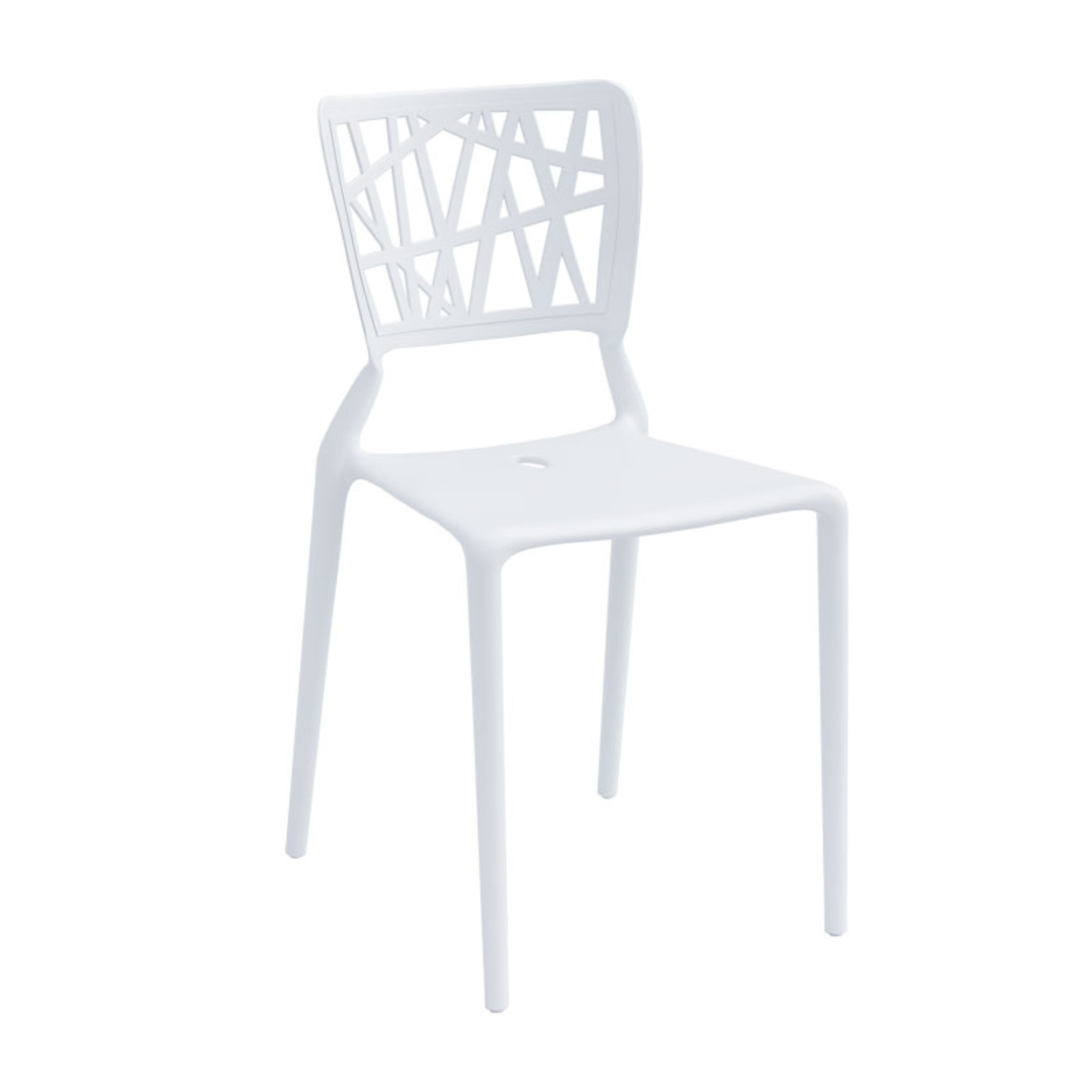 Inca, stapelbar stol, vit sits , vitt stativ