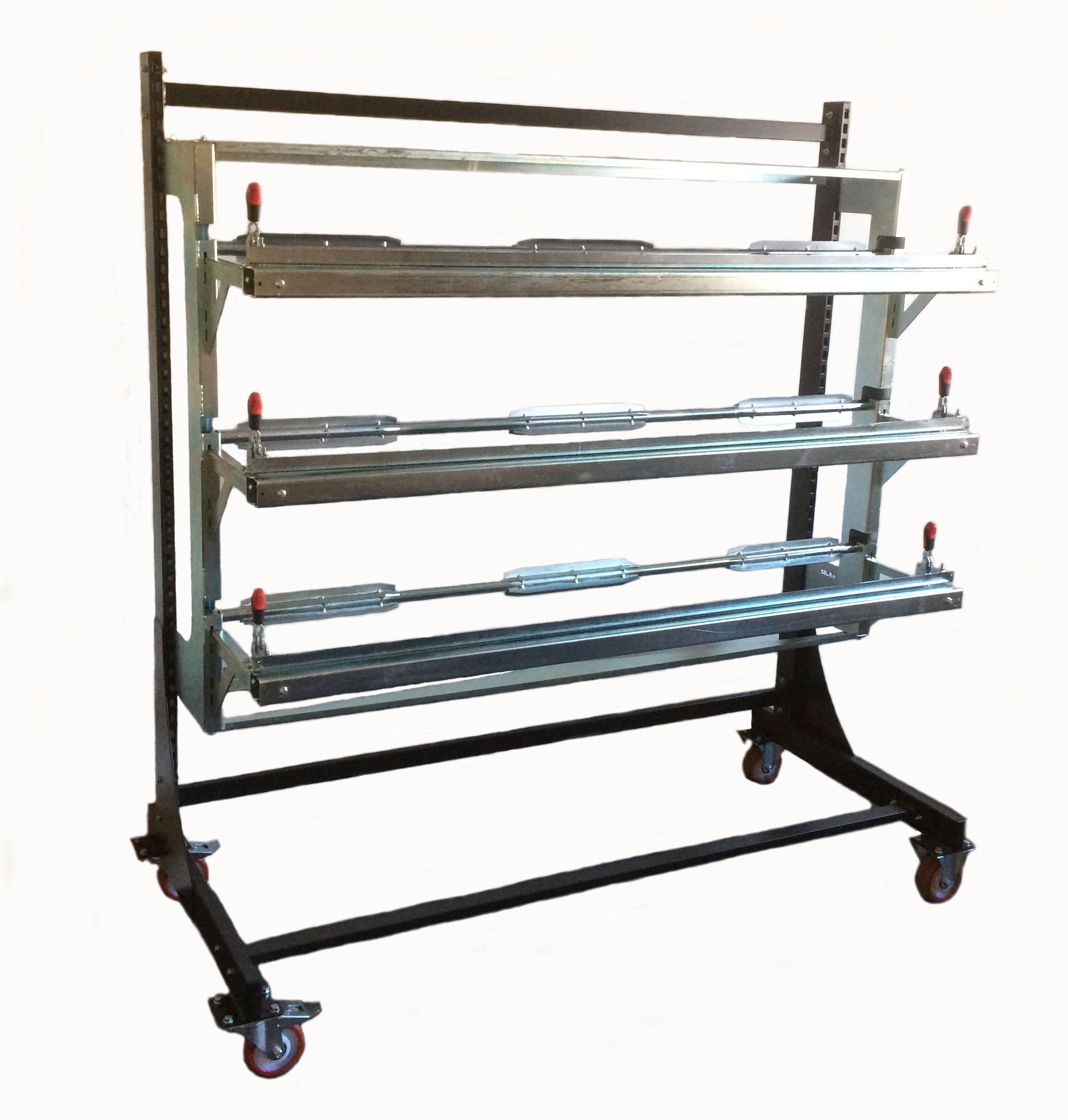 GUMMIDUKSSTÄLL FÖR 3 LIGGANDE RULLAR