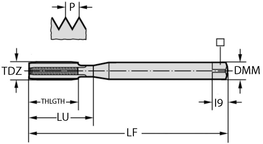 GÄNGTAPP E2031436-M8 M 8-6HX 180/18/8/4