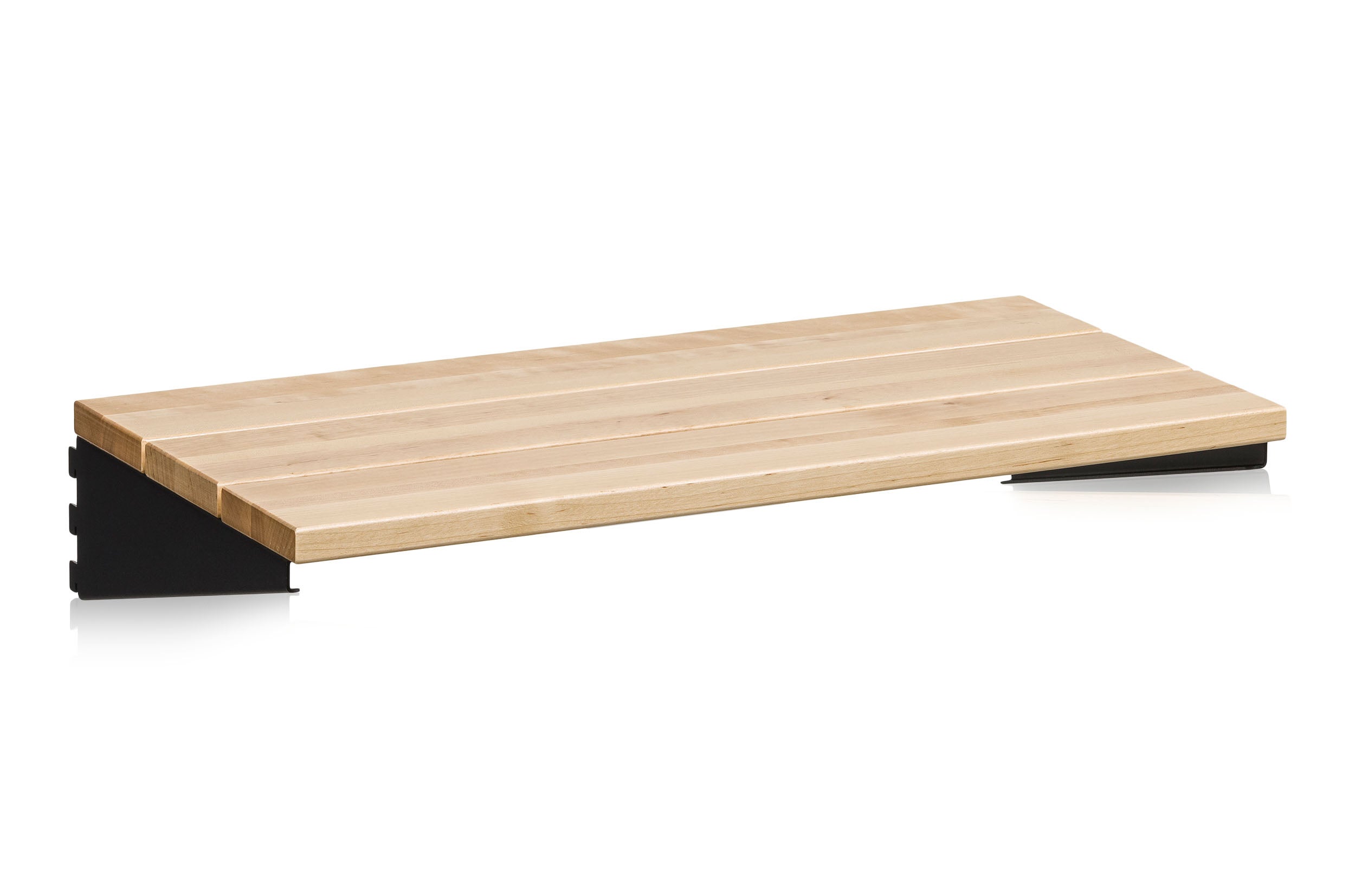 Sittbänk 600mm massiv björk svarta konsoler