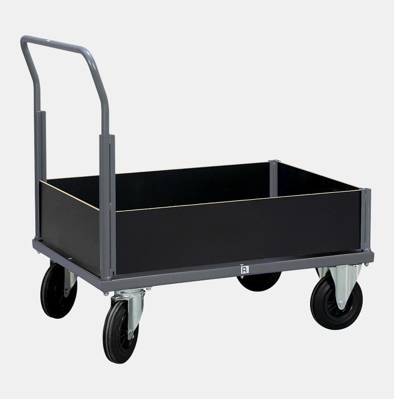 PLATTFORMSVAGN träsarg låg 120 0X800 Grå