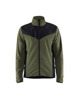 Stickad Jacka med Softshell Hö stgrön/Svart L