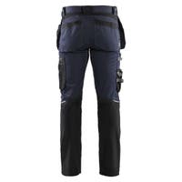 Hantverksbyxa med stretch mörk marinblå/svart C46