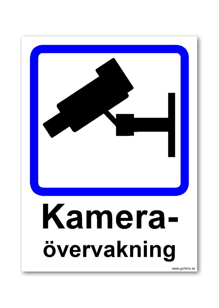 SKYLT "KAMERAÖVERVAKNING" A4 297X210MM PVC