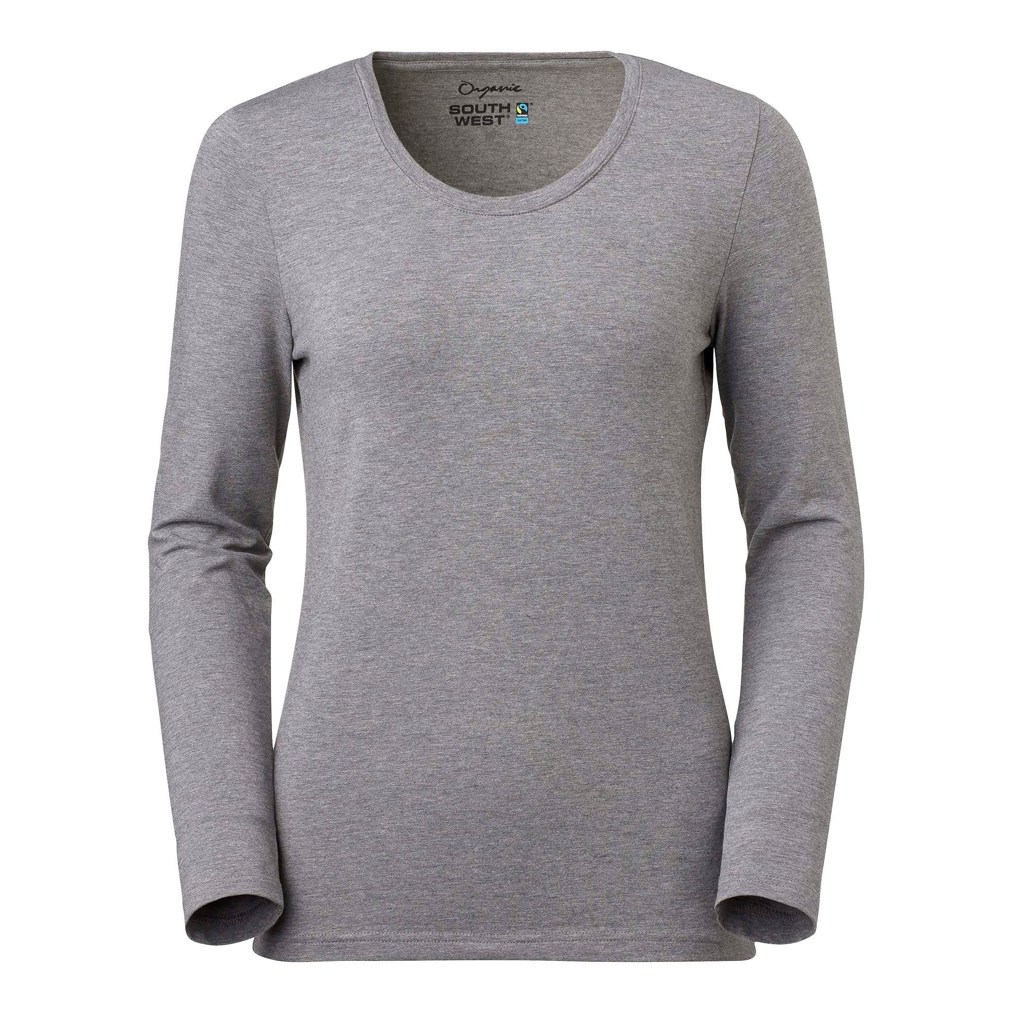 T-SHIRT LILY DAM RN LS M GRÅ STORLEK S