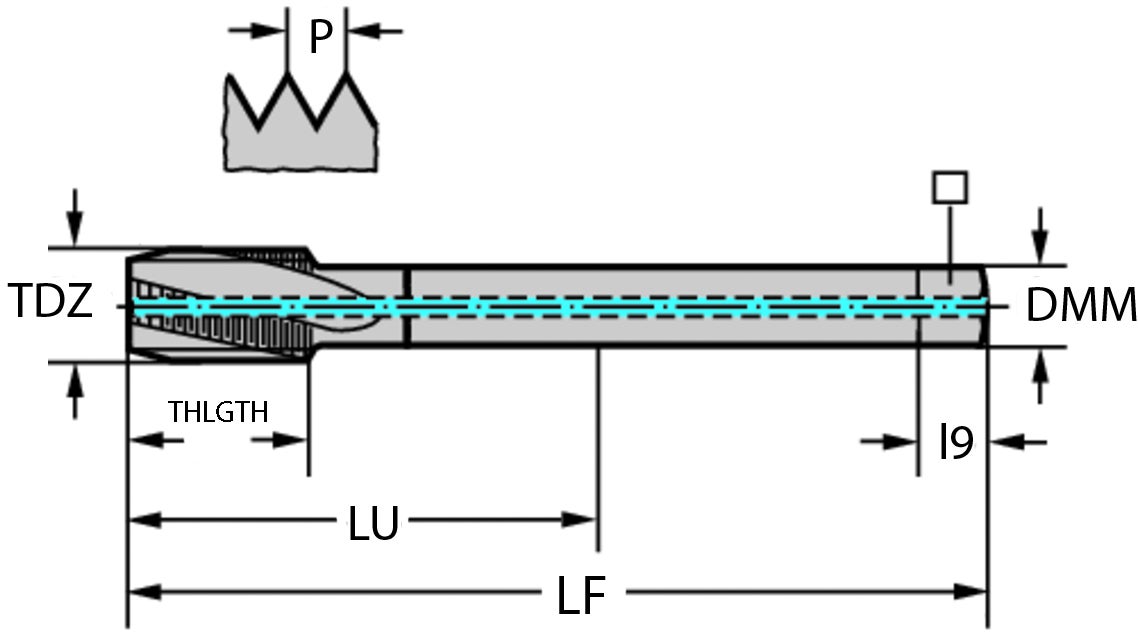 GÄNGTAPP 21460TR-M16X1.5 M 16X1,5-6HX 100/15/12/4
