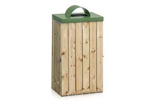 Säckhållare 125 L Träpanel m. Inkasthål