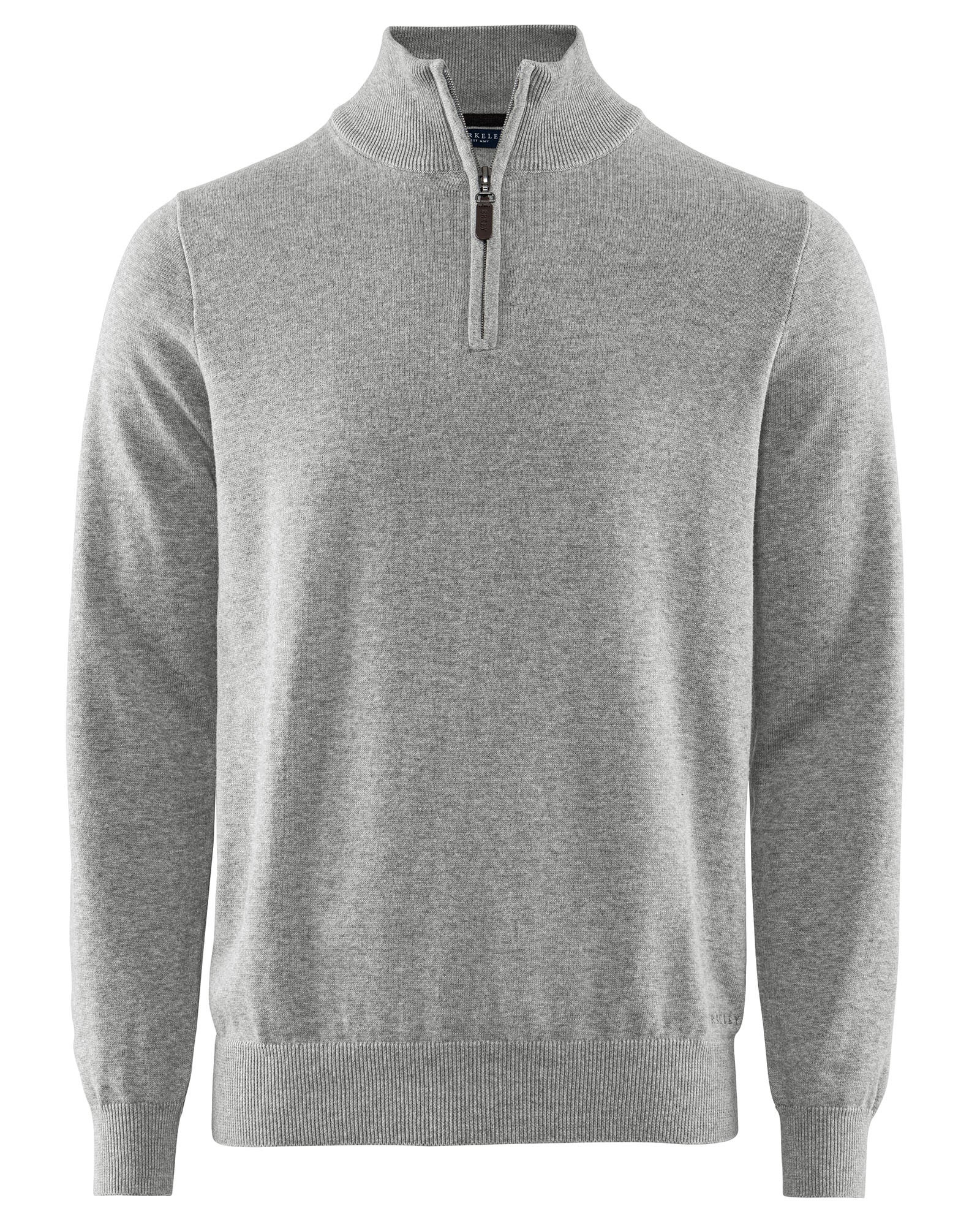 BROCKTON COTTON HALFZIP GRÅ S